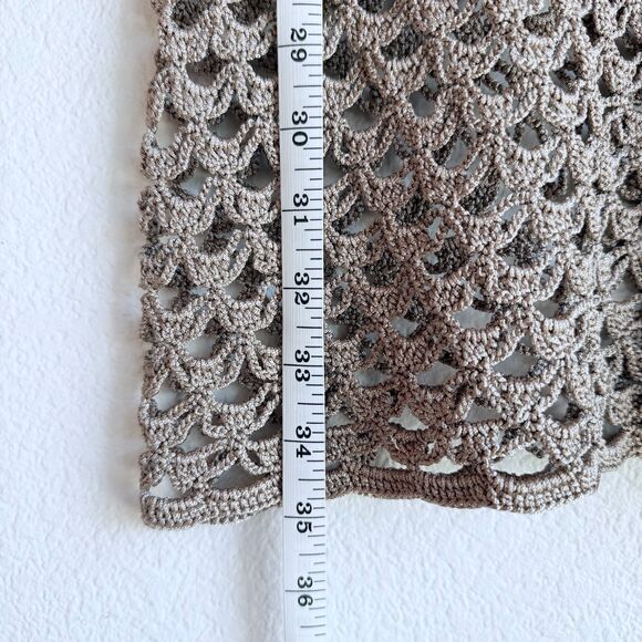 NWT My Beachy Side Macaron Hand Crochet Mini Dress Cover Up in Bronze Sz Medium - Picture 9 of 10